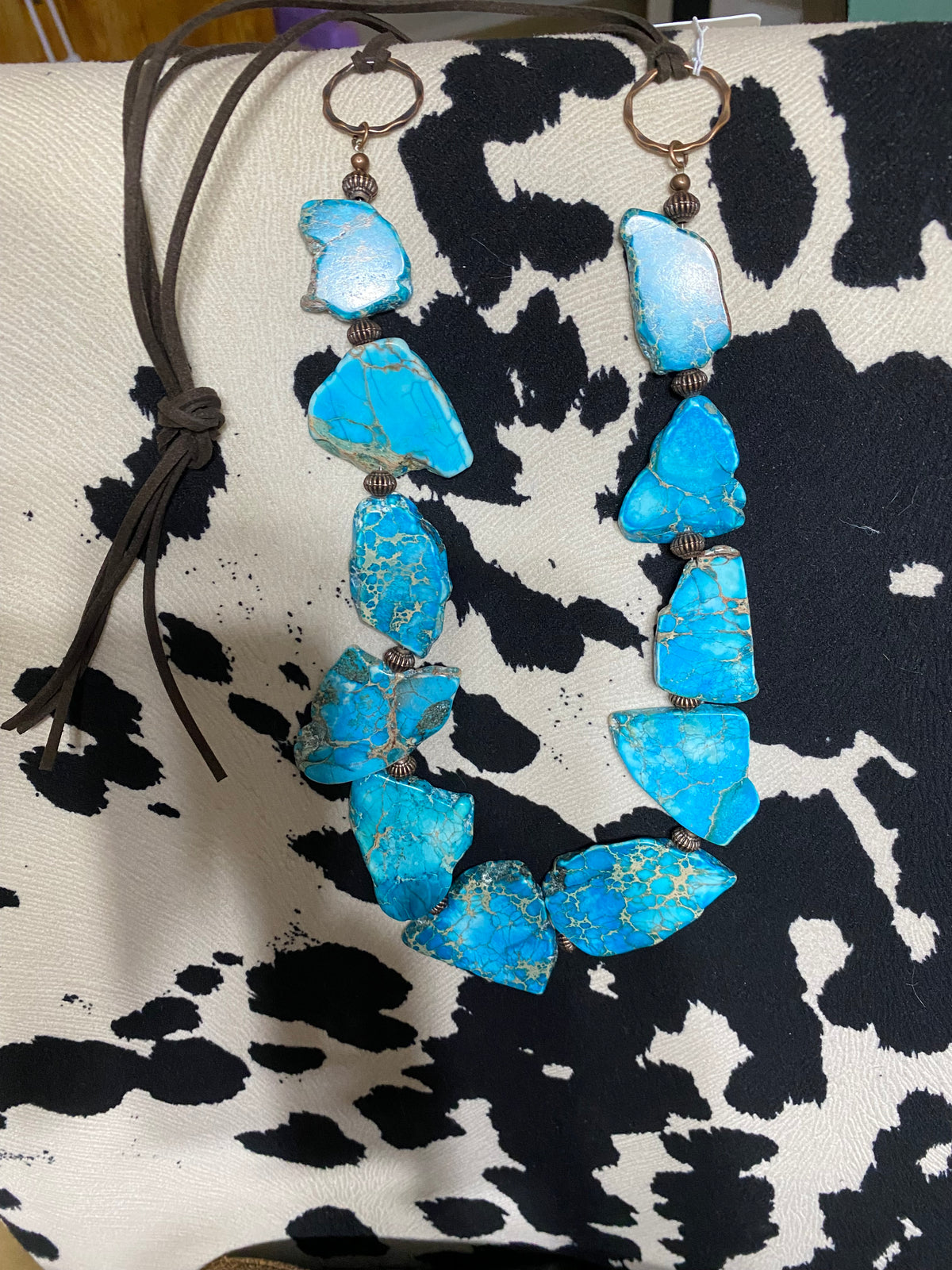 Turquoise Regalite Slab Necklace