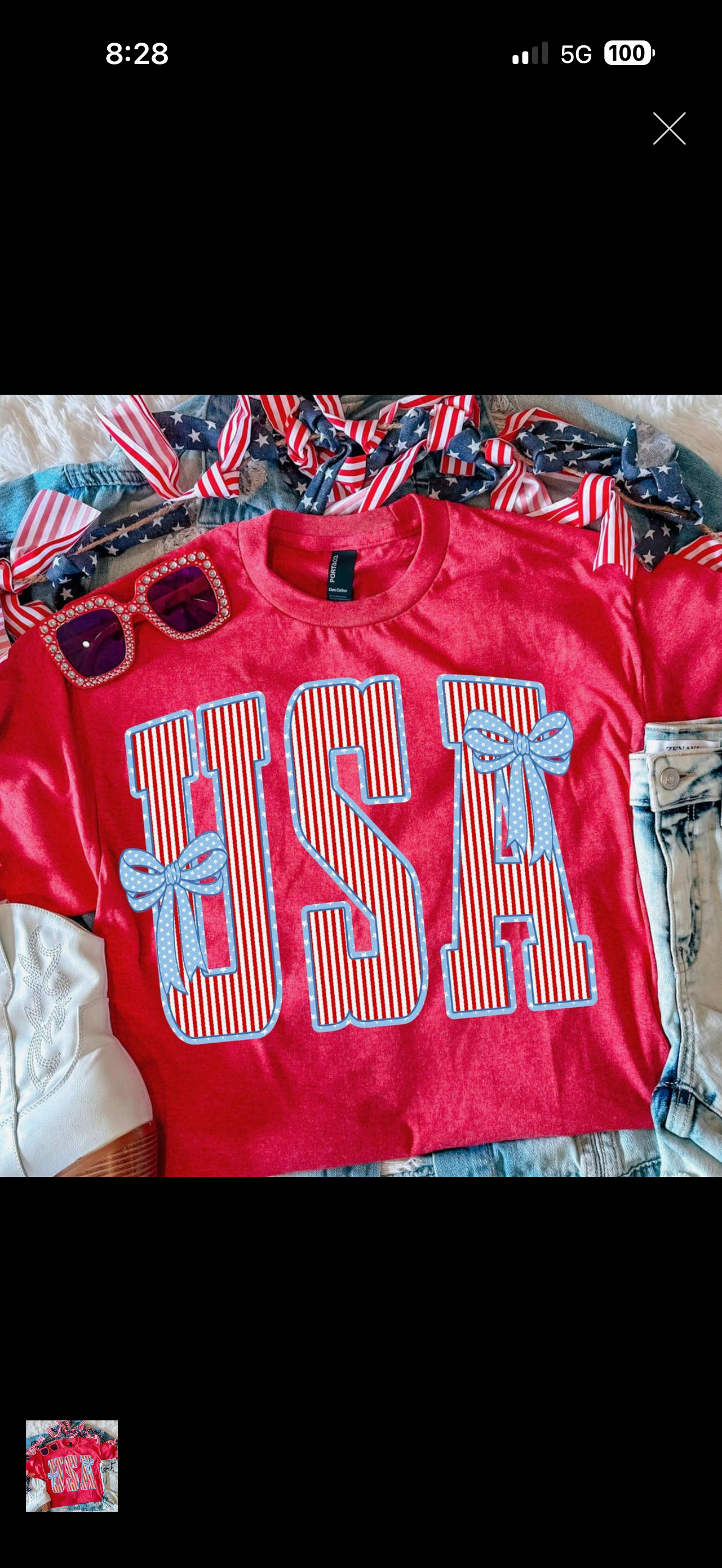 Red USA tee