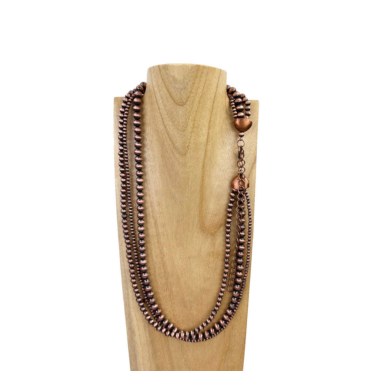 NKS230603-20 24 Inches 3 layers cooper Navajo pearl beads Necklace