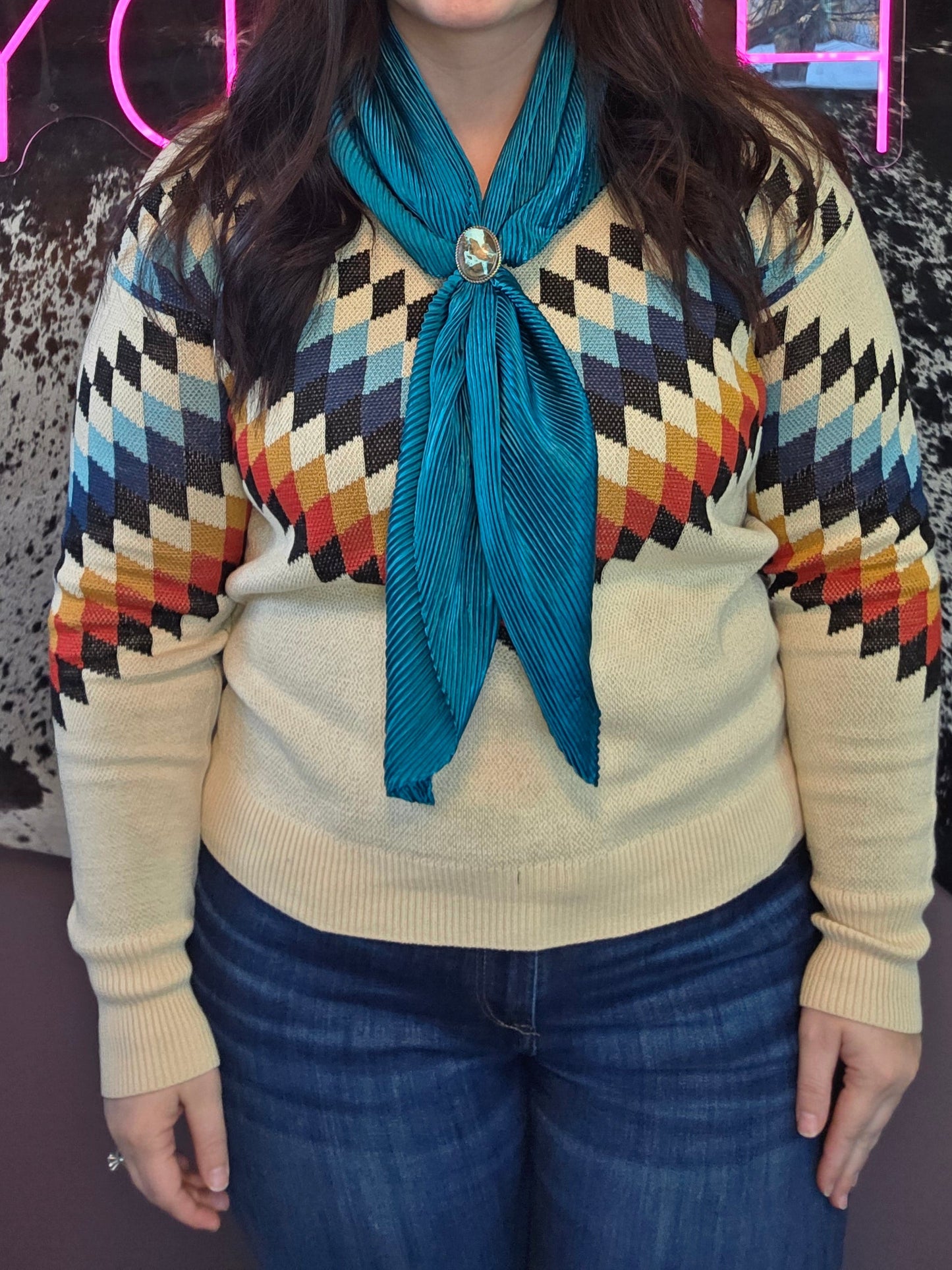 Turquoise Pasadena Wild Rag