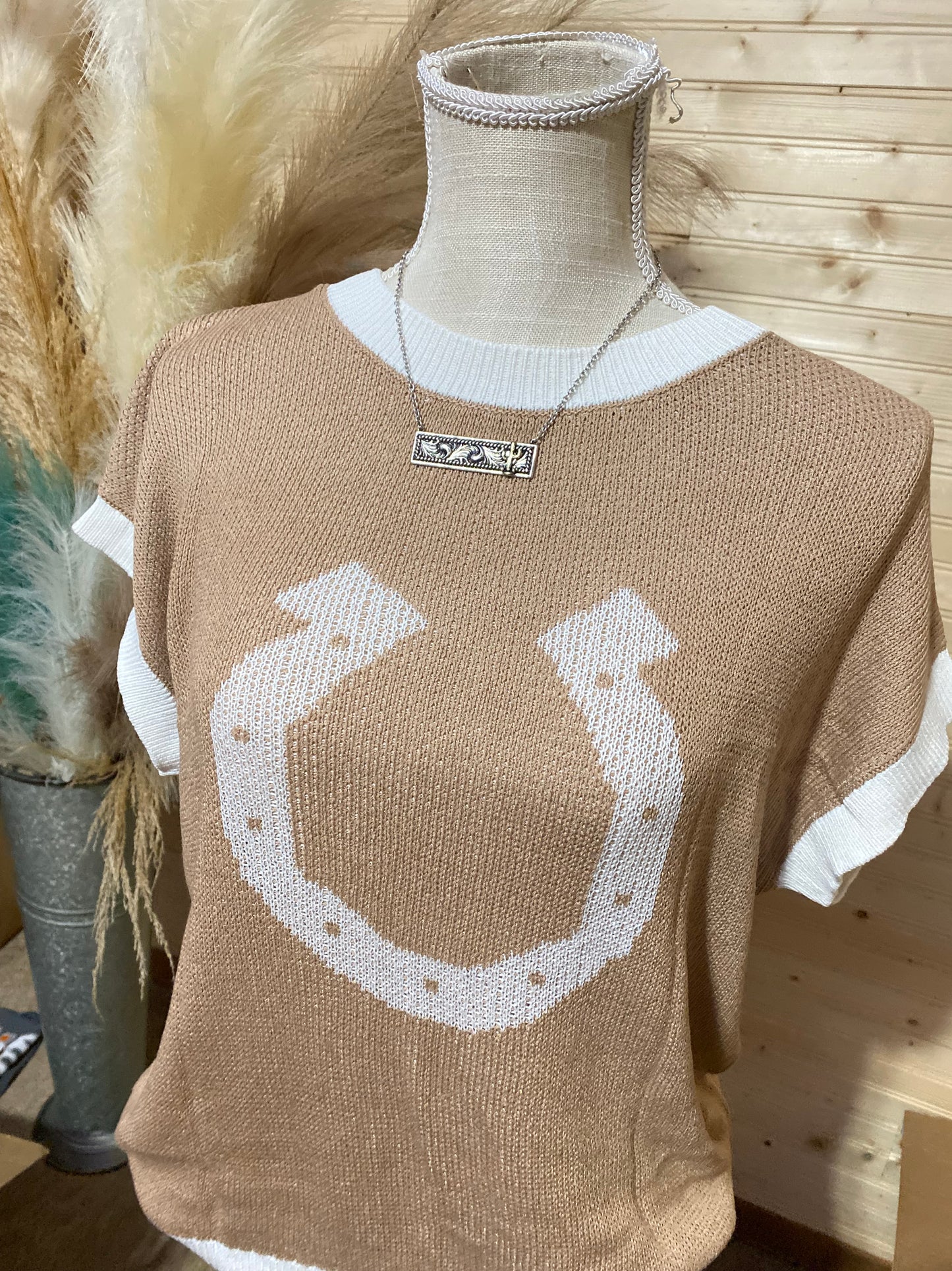 Horseshoe Short Sleeve Sweater