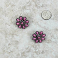 ER221015-08-CONCH PINK                               Silver with conch pink stone concho Earrings