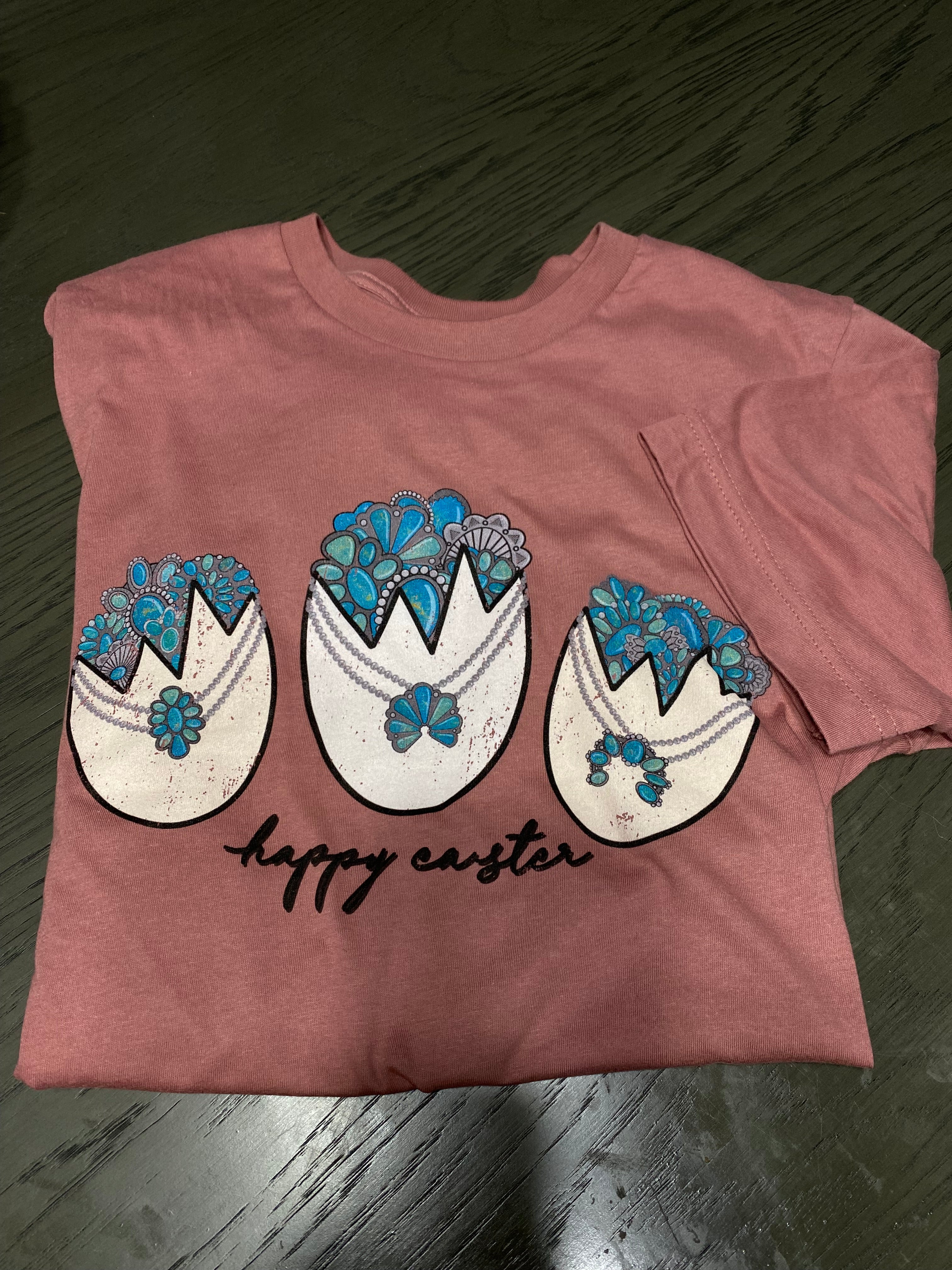 Happy Easter Turquoise Eggs Tee