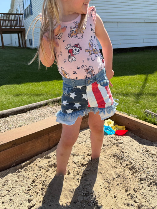 Kids Stars and Stripes Jean Shorts