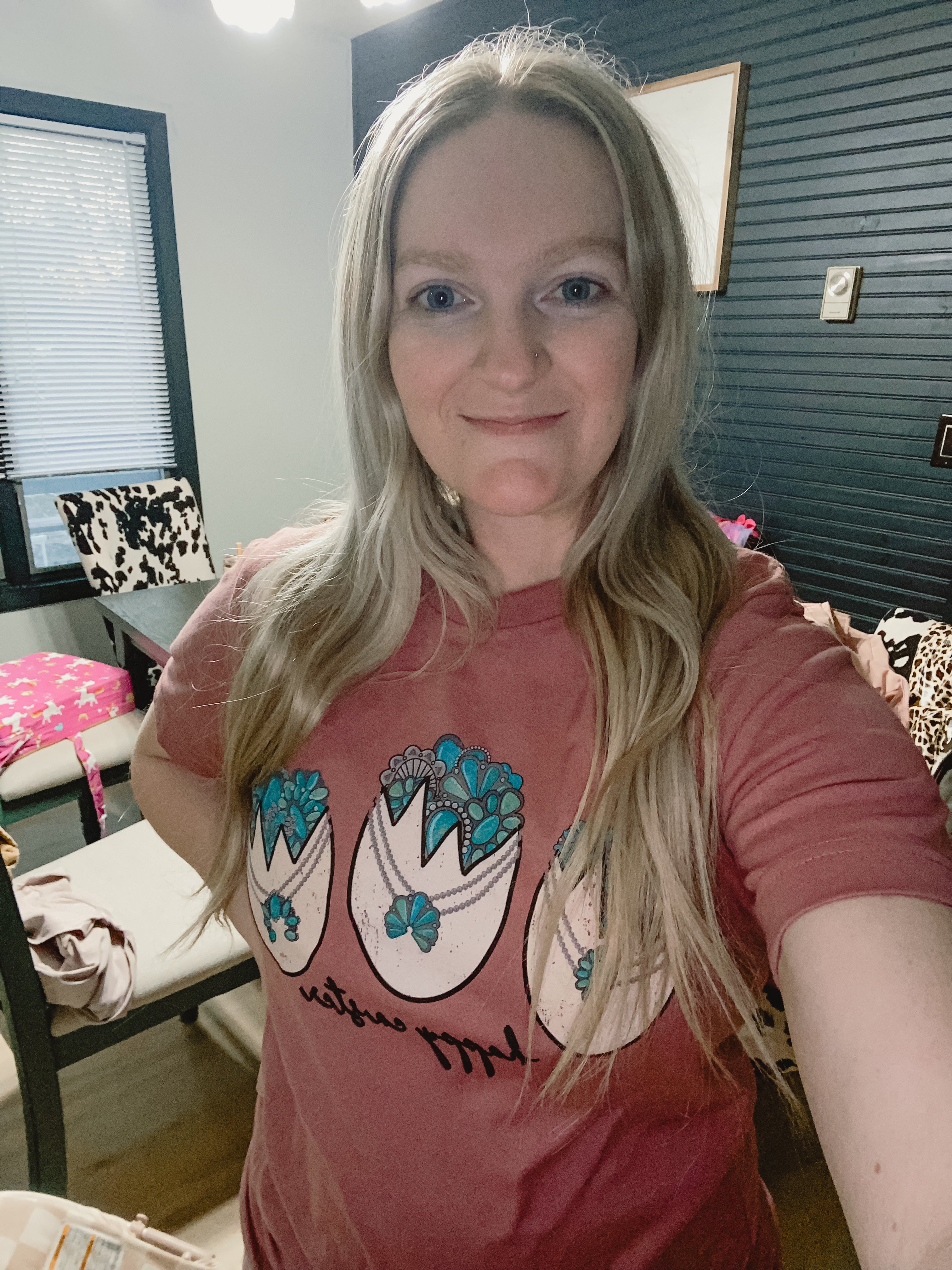 Happy Easter Turquoise Eggs Tee