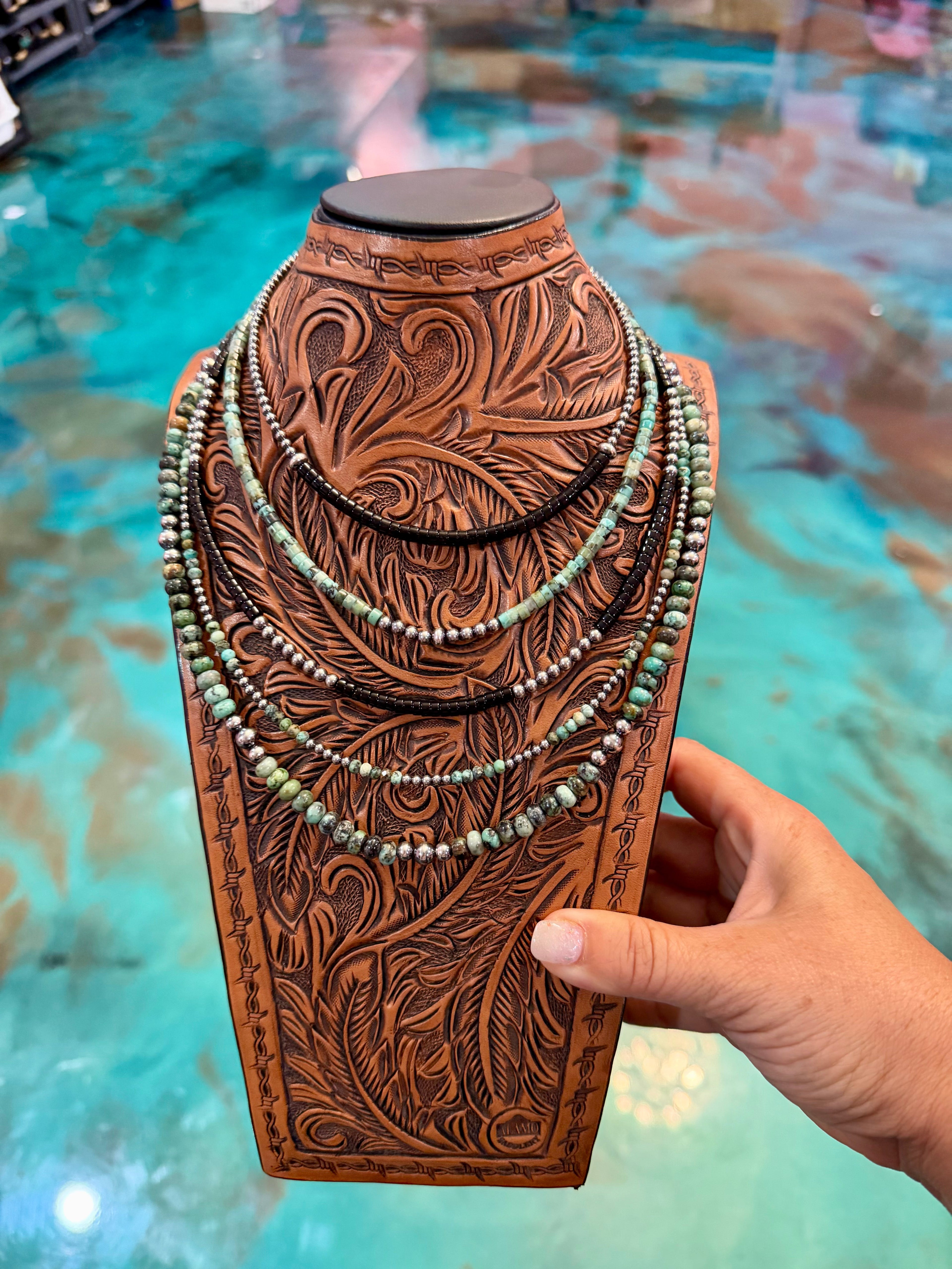 African Turquoise & Black Onyx Layering Set - Pick Your Favorite