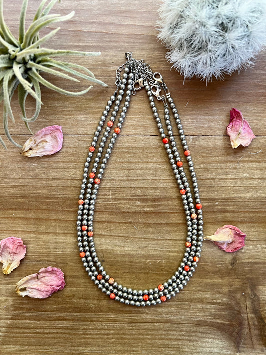 4mm Choker Silver Plated & A Little Bit Of Orange