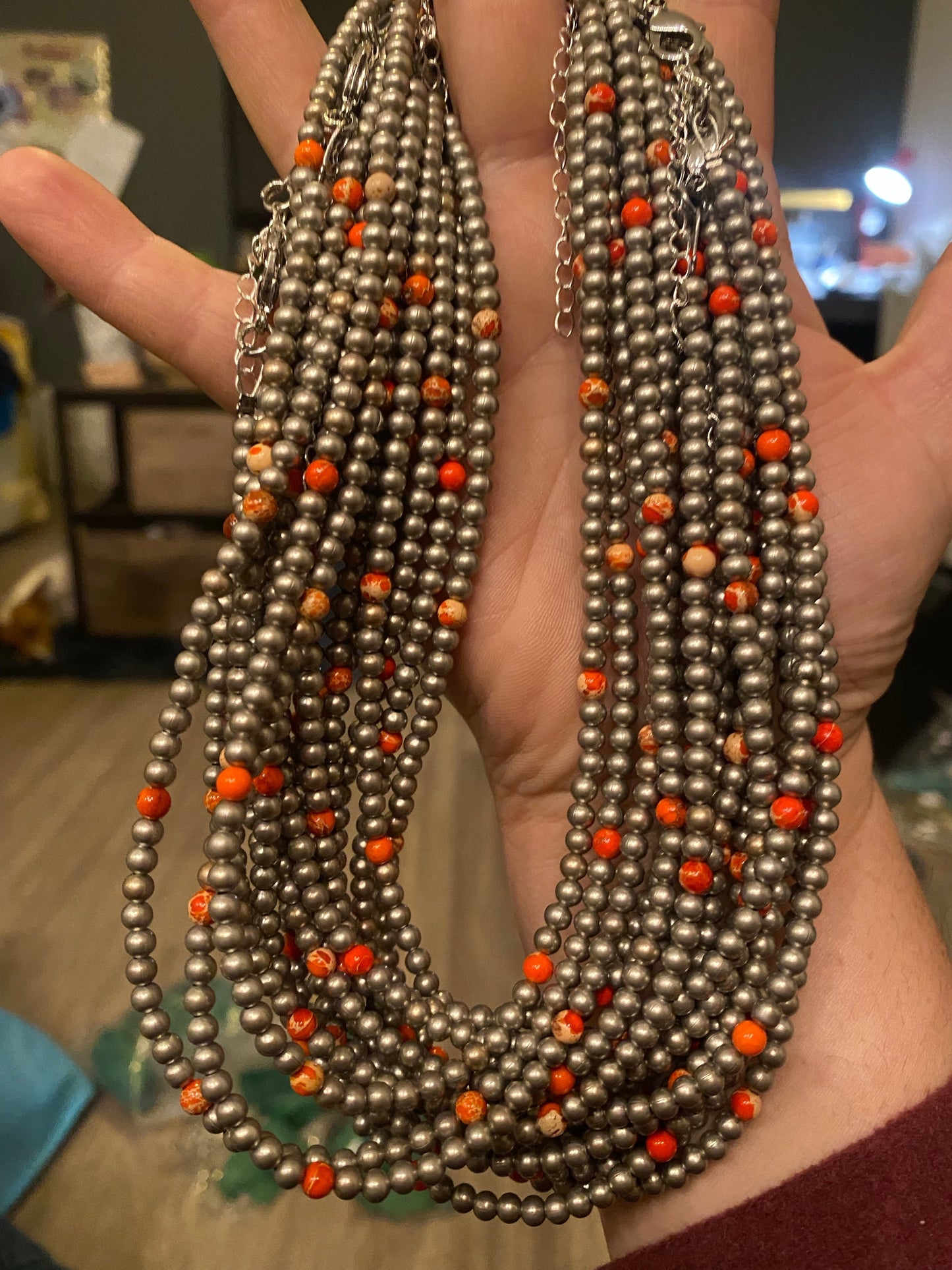 4mm Choker Silver Plated & A Little Bit Of Orange