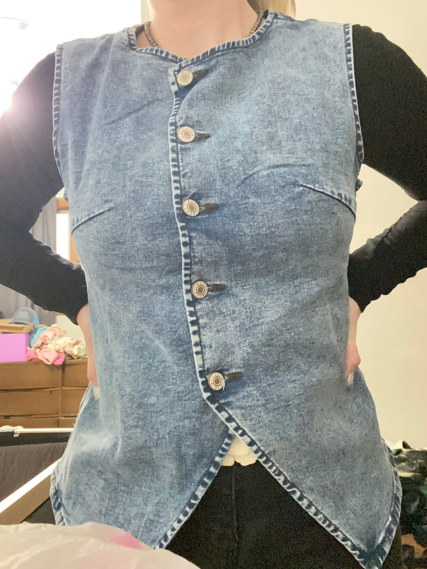 Western Denim Sleeveless Vest