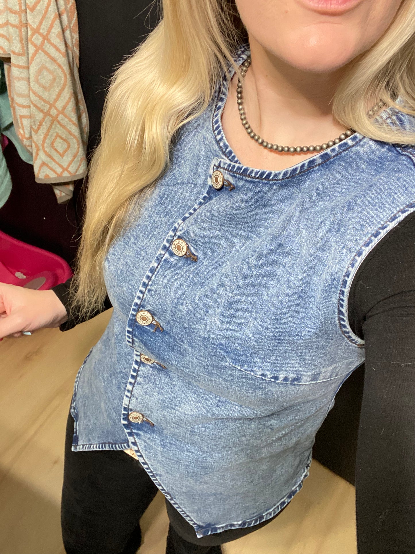 Western Denim Sleeveless Vest