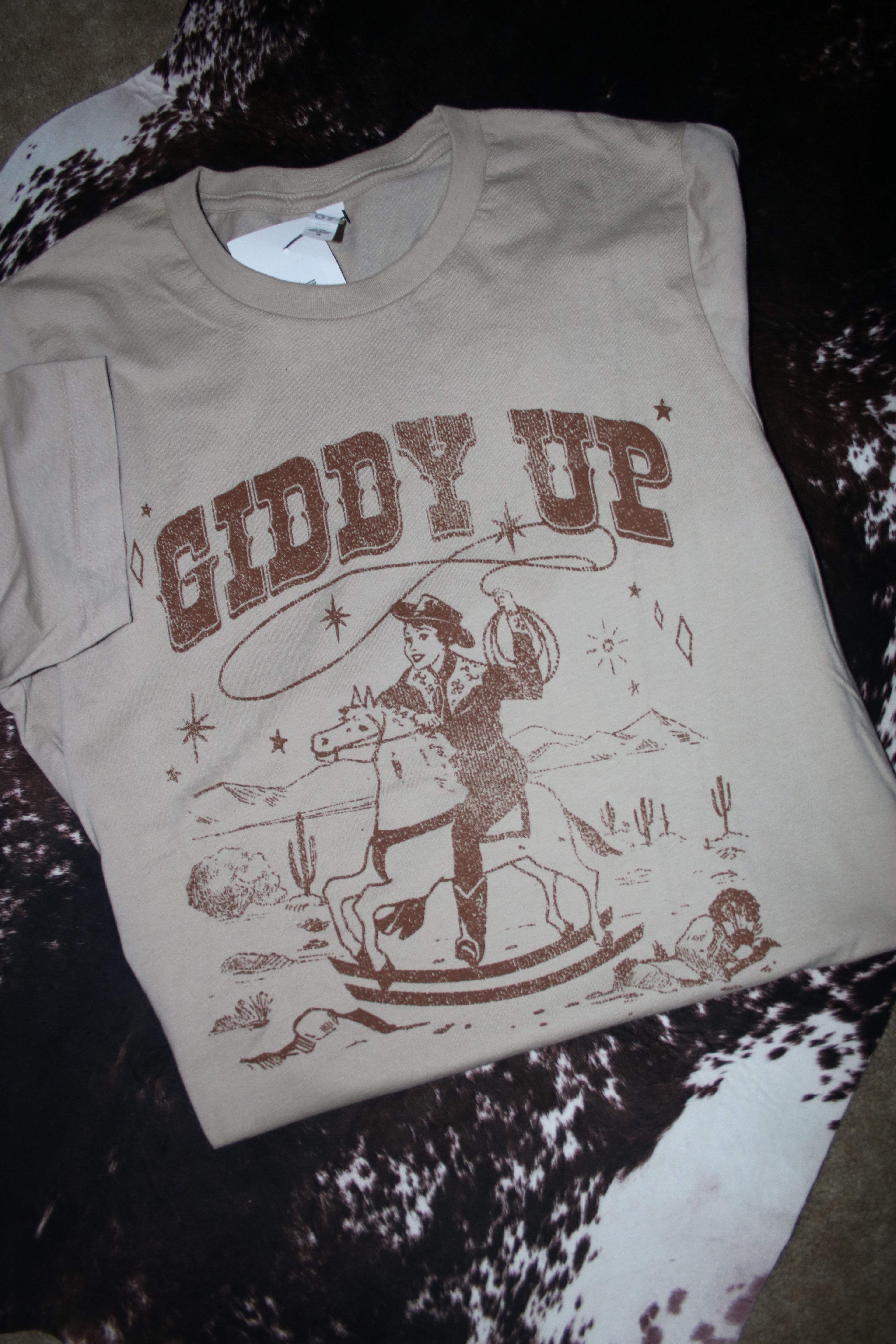 Giddy Up Tan Graphic Tee